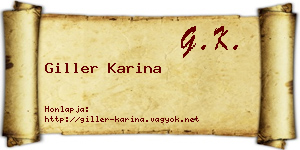 Giller Karina névjegykártya